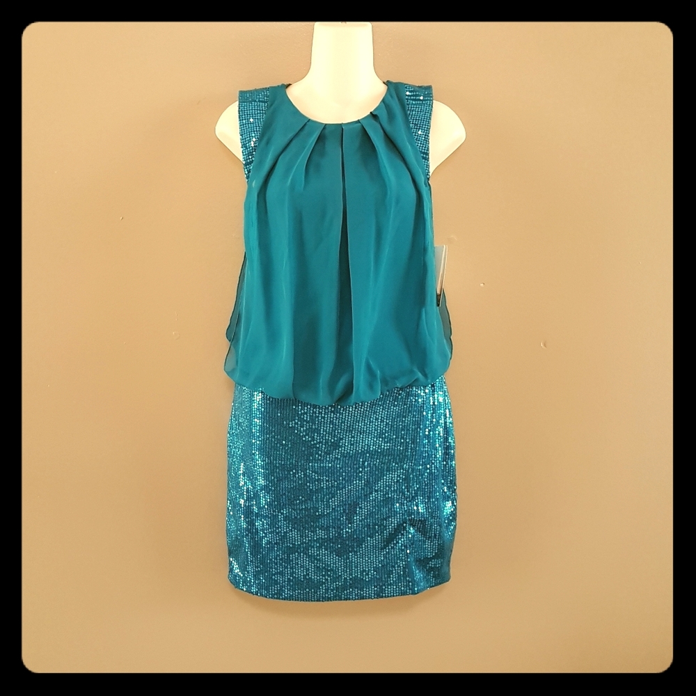 💃 Jessica McClintock teal sequin dress